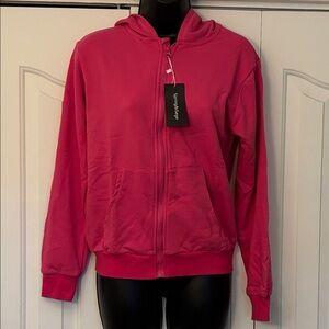 Spring&Gege Full Zip-Up Hoodie Pink Girl Size XL